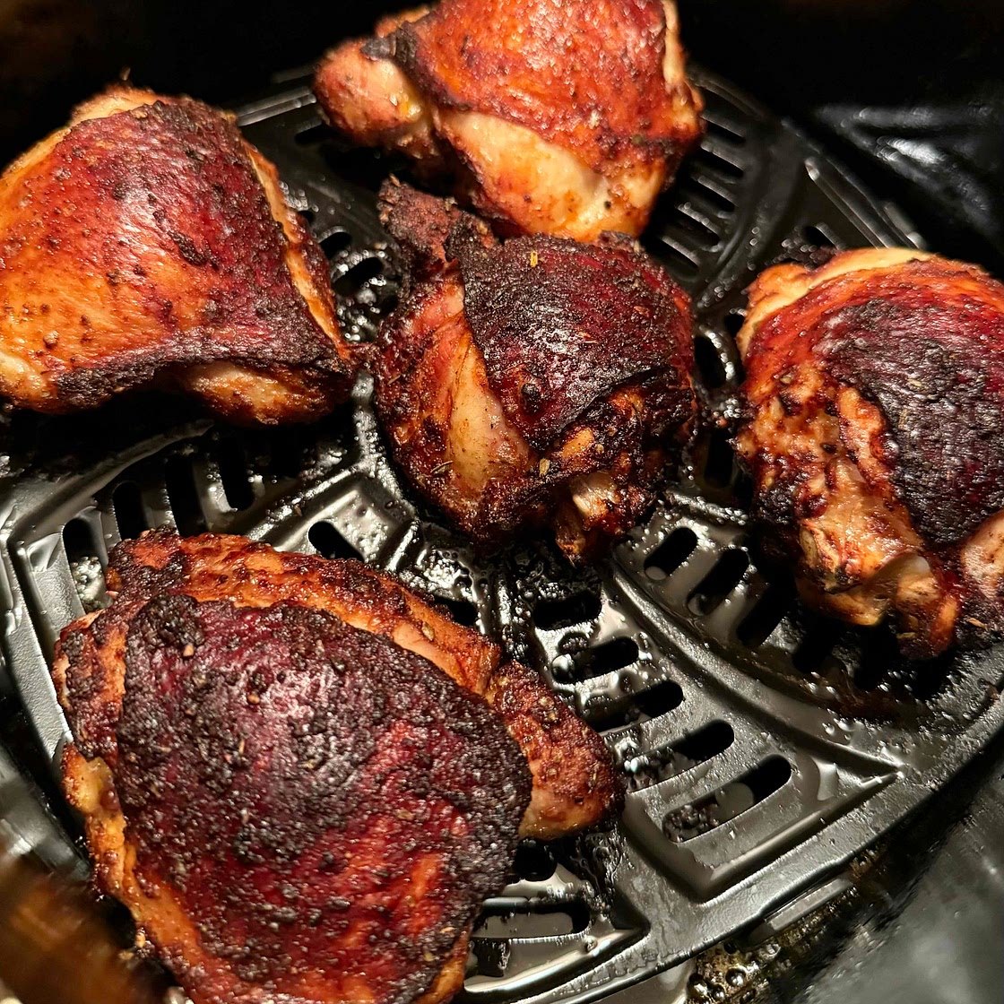 Crispy Air Fryer Balsamic Chicken Thighs