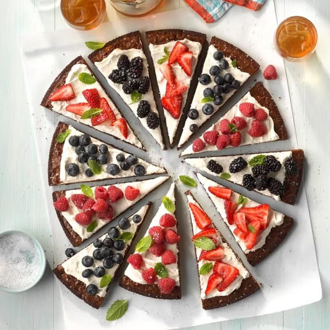 Berry Brownie Pizza
