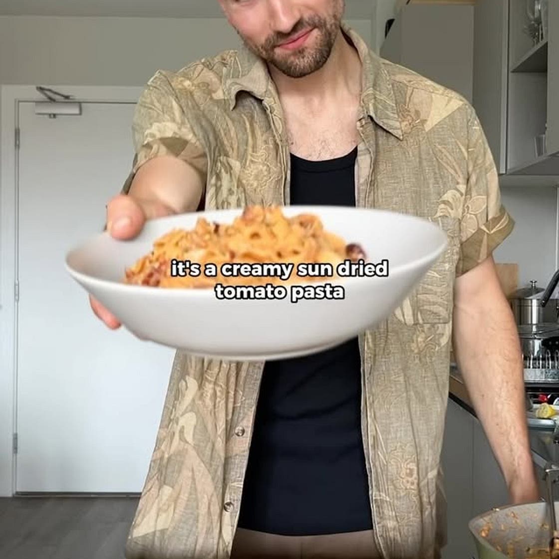 Creamy sun-dried tomato pasta