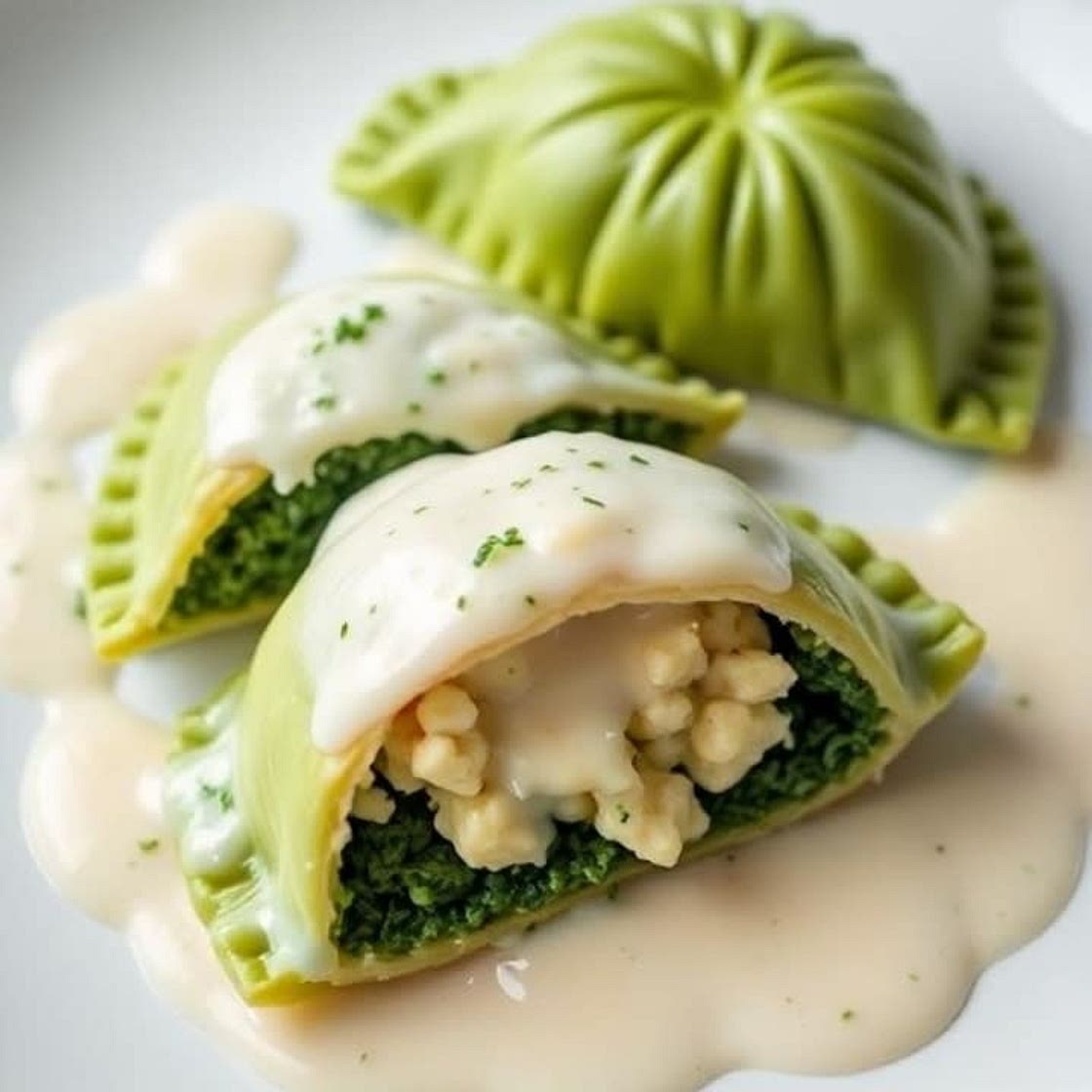 Green Spinach Pierogi