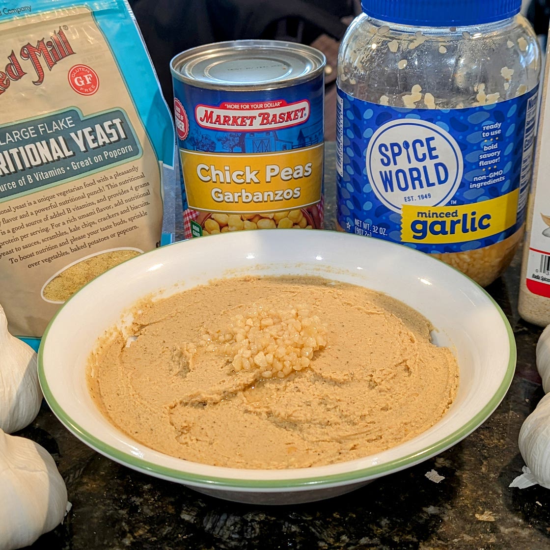 "Cheesy" Garlic Hummus