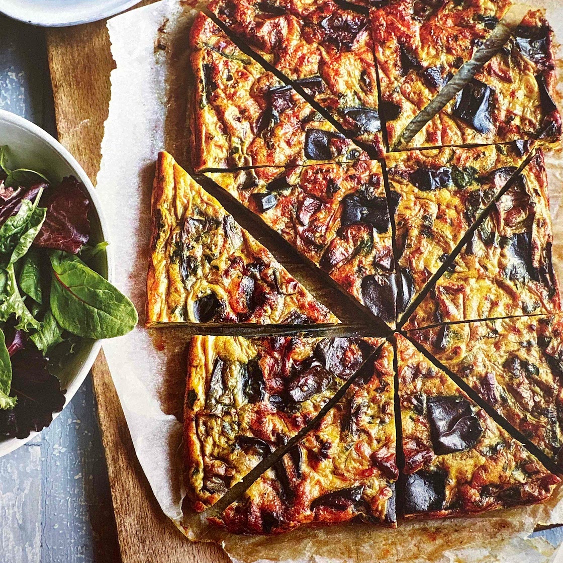 Eggplant and caramelized onion kuku