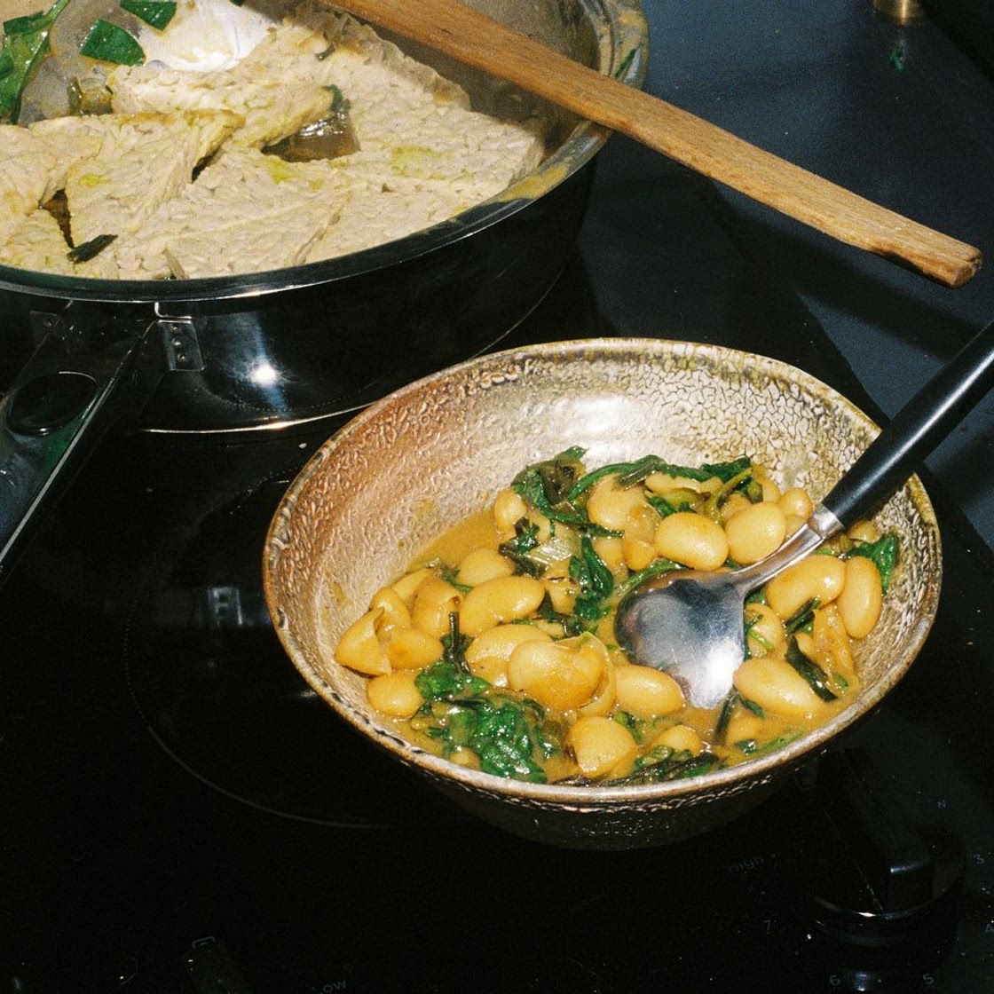 Brothy miso beans