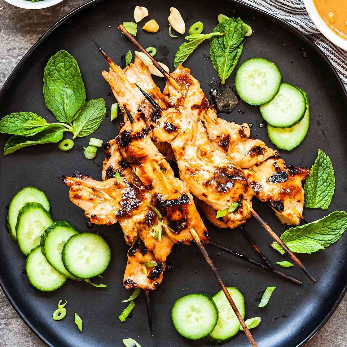 Chicken Satay & Cucumber Salad