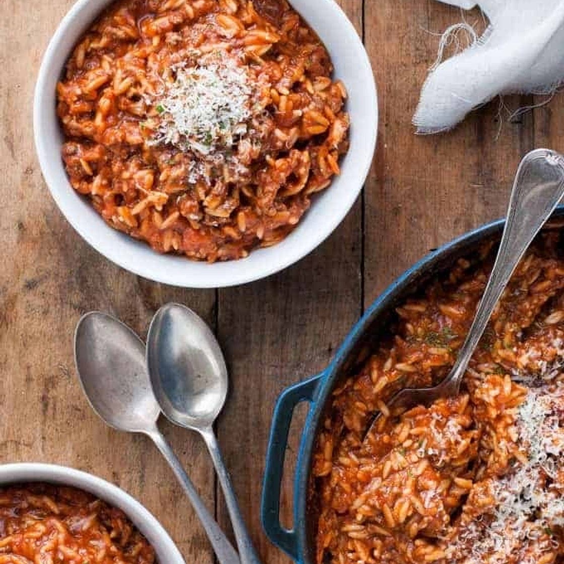 Bolognese orzo