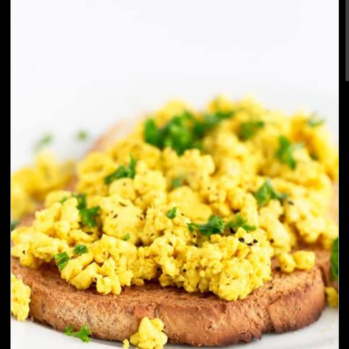 Scrambled tofu on toast