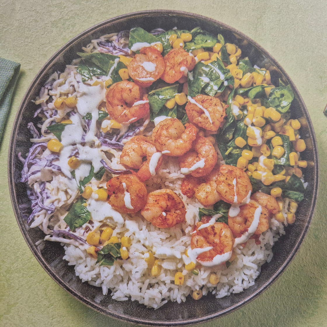 American-Spiced Prawns & Garlic Rice