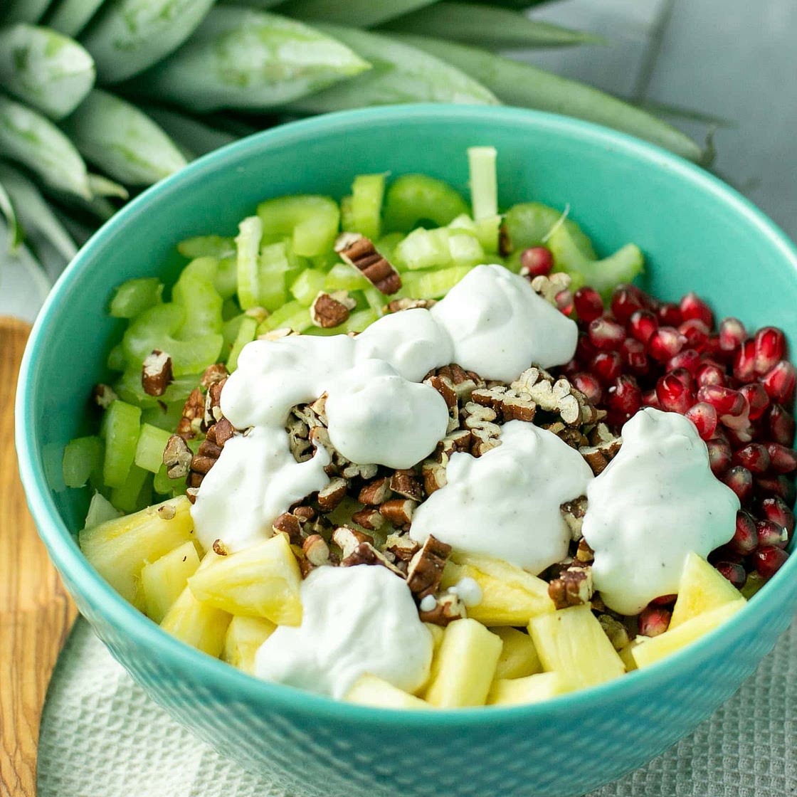 Fresh Pineapple, Pomegranate & Celery Salad