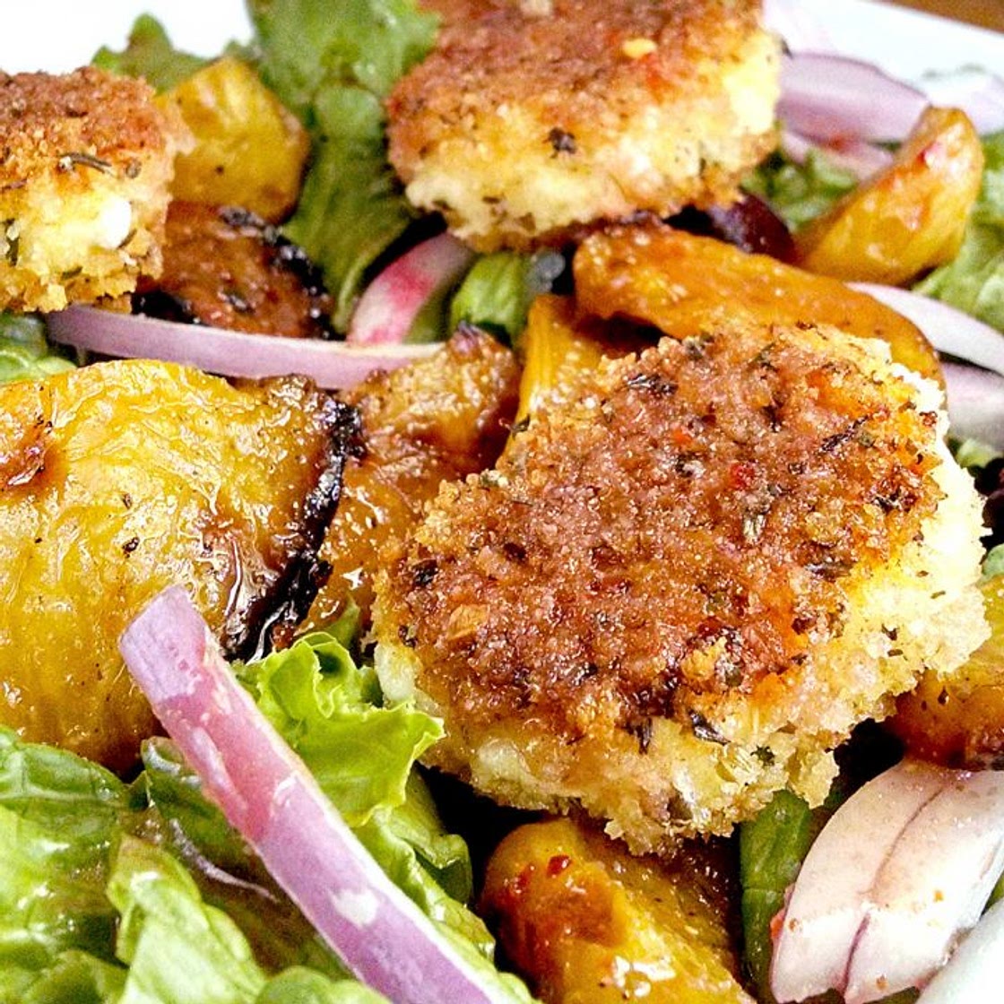 Roasted Beet and Crispy Goat Cheese Salad