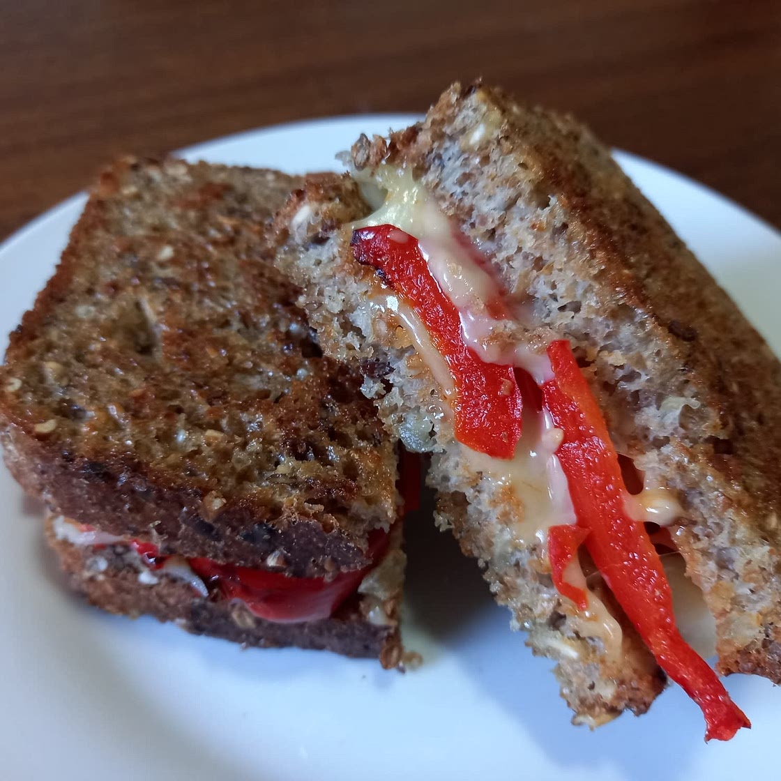 Chicken panini with pesto and peppers