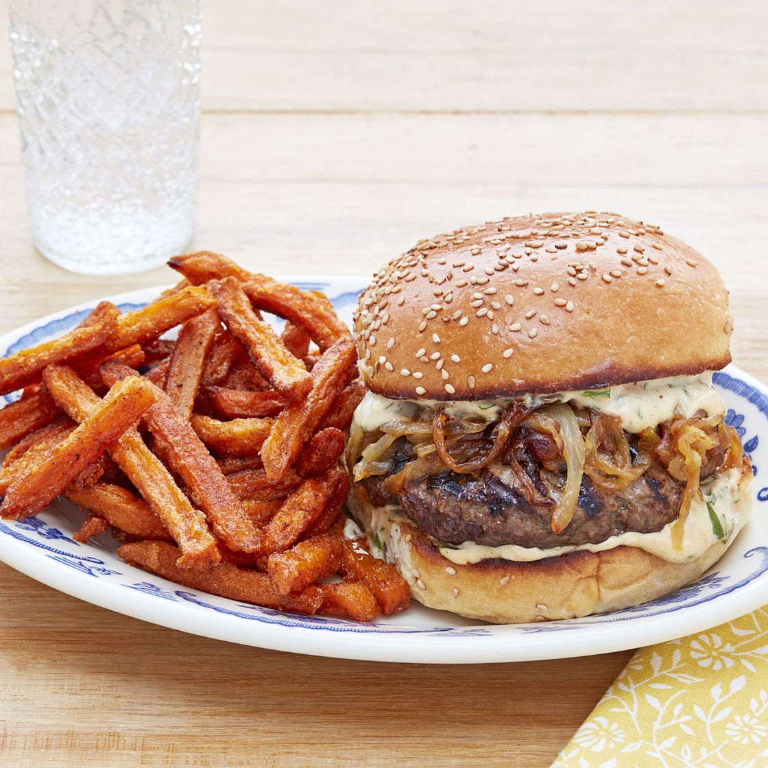 Beef Burgers & Sweet Potato Fries