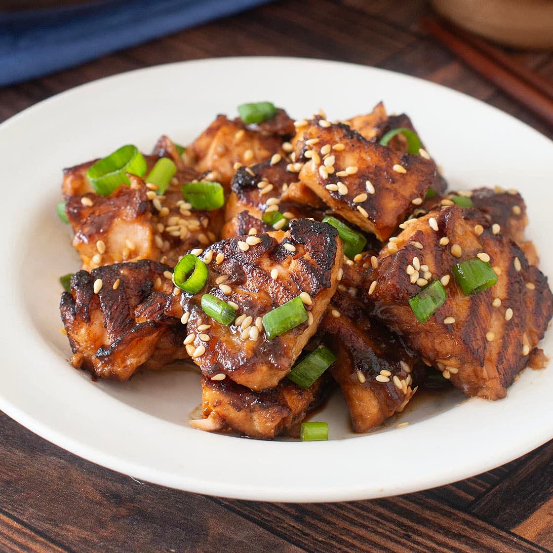 Sweet and Spicy Salmon Bites Recipe