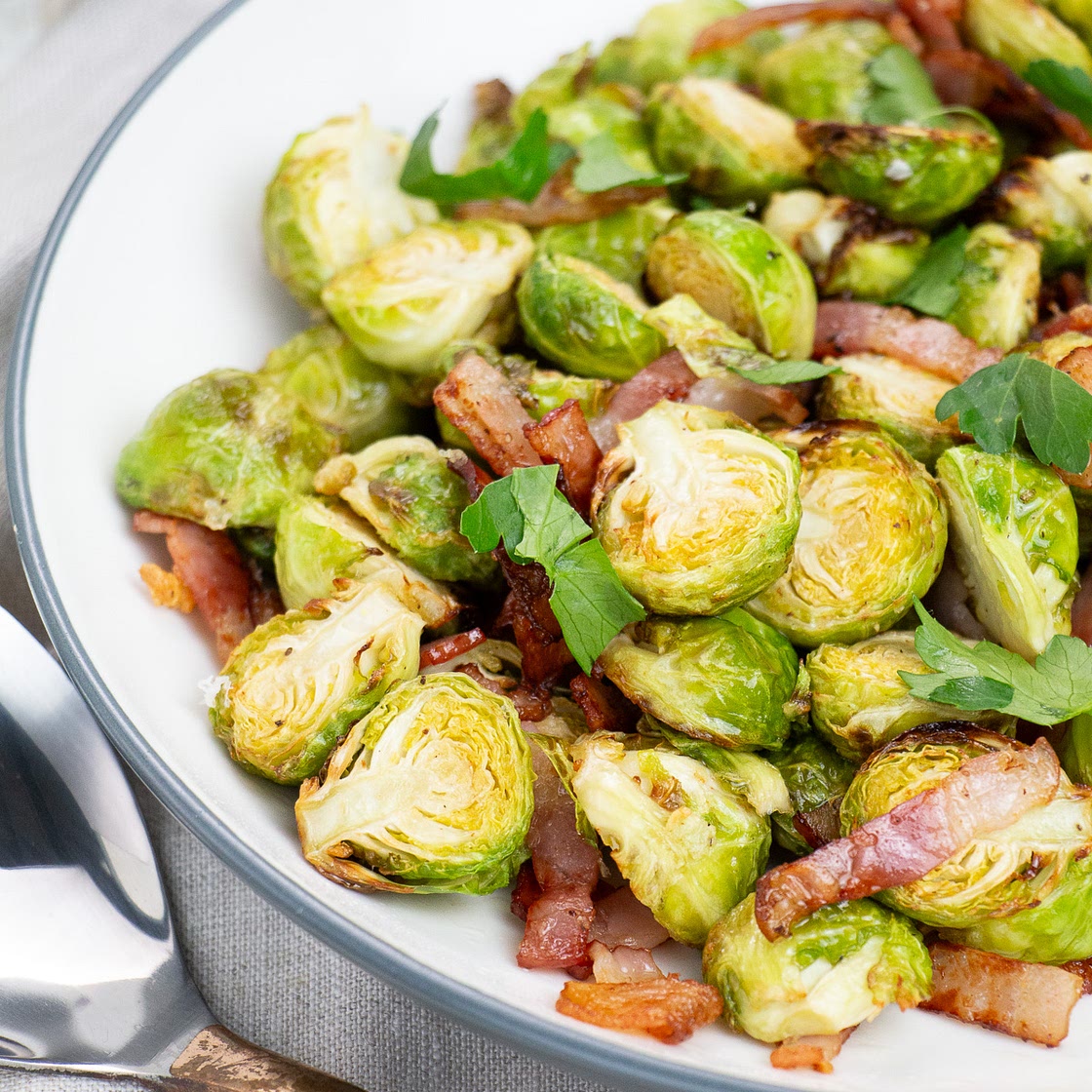 Air Fryer Brussels Sprouts with Bacon