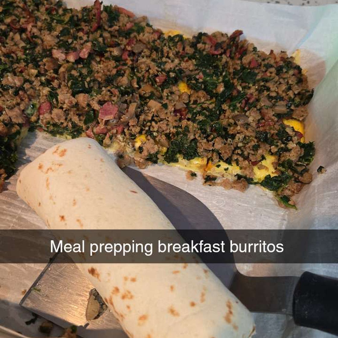 Breakfast burrito meal prep