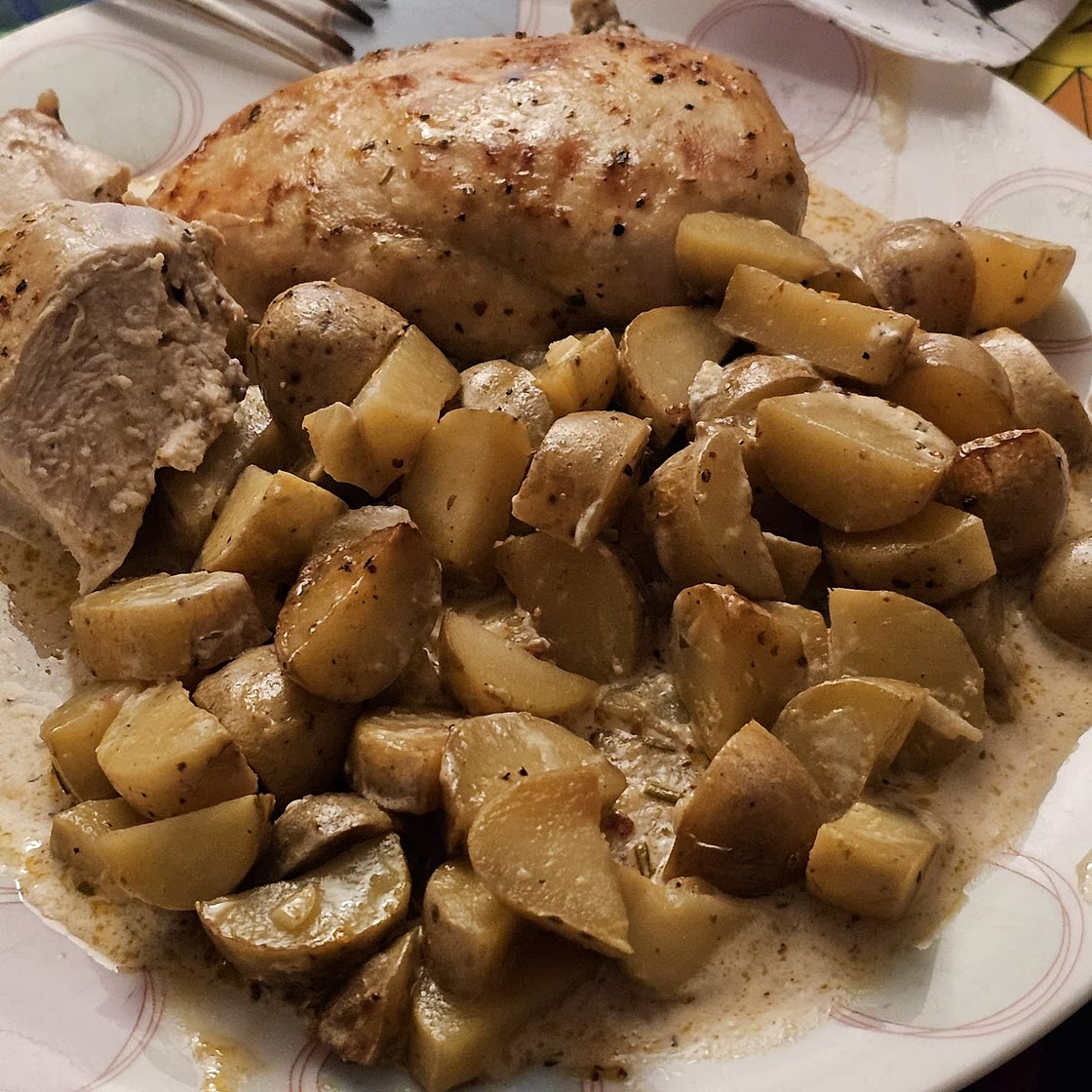 Chicken and Potatoes with Dijon Cream Sauce