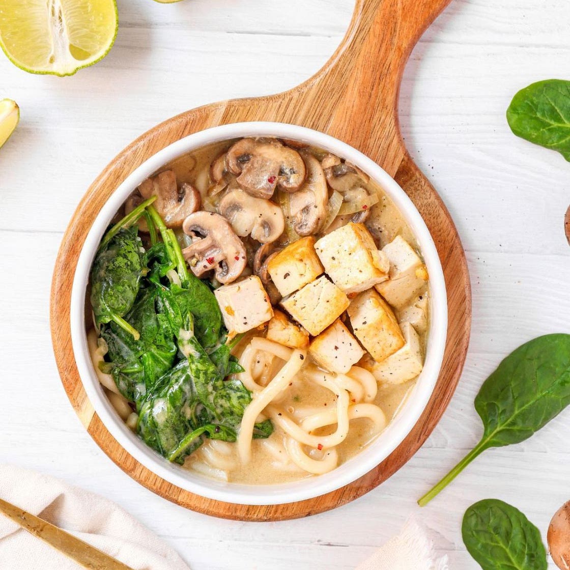 Creamy Coconut Udon with Mushroom