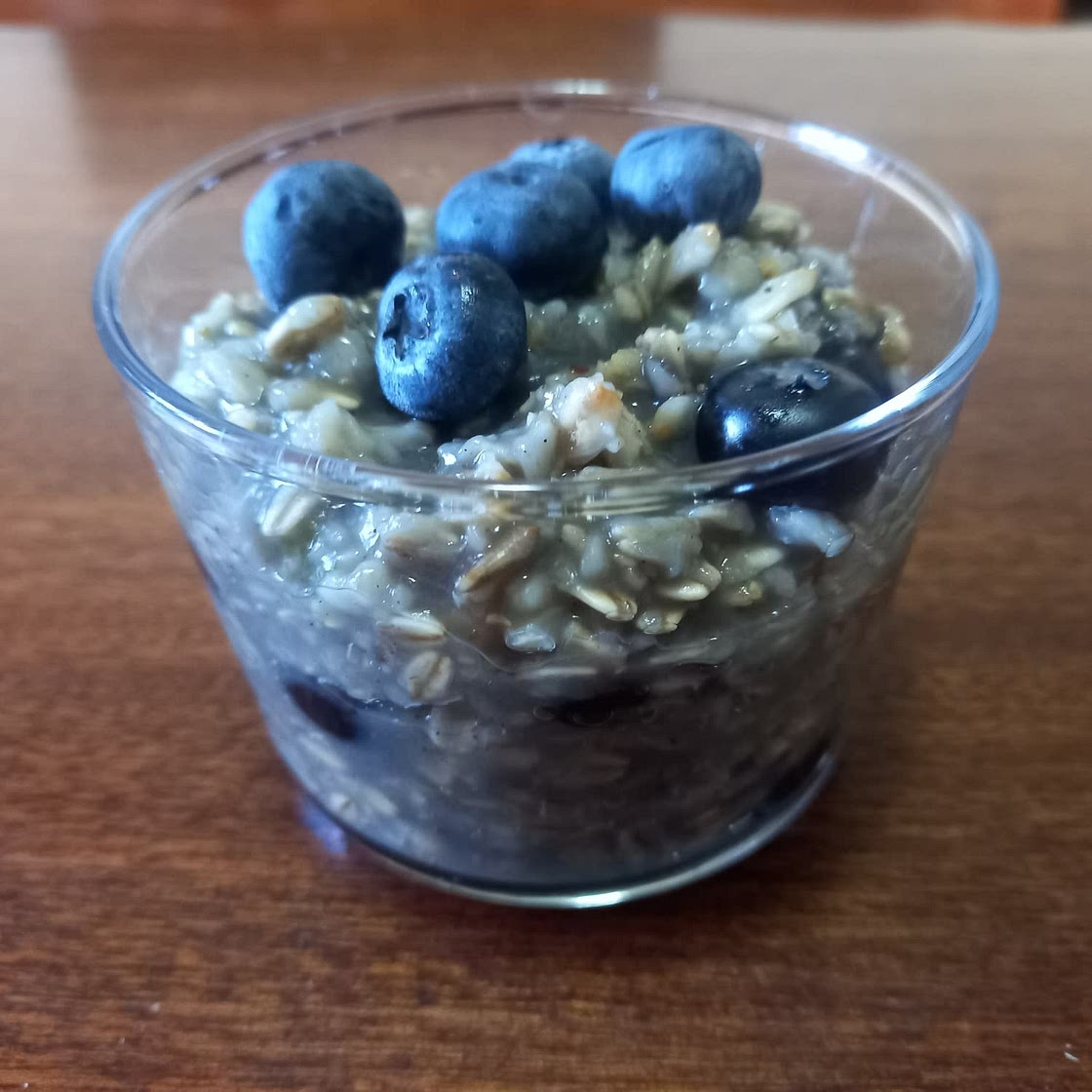 Blueberries and cream oatmeal