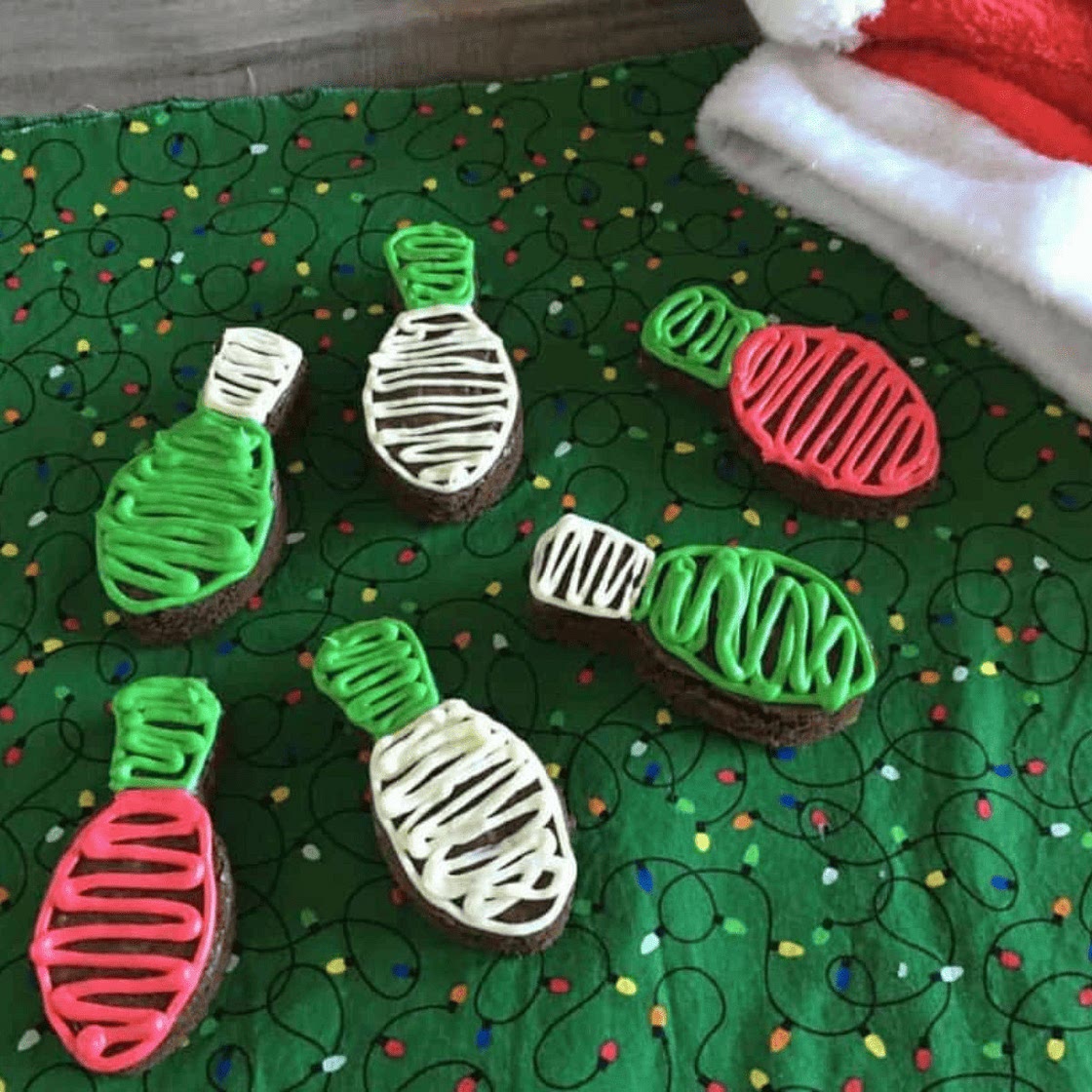 Air Fryer Christmas Light Brownies