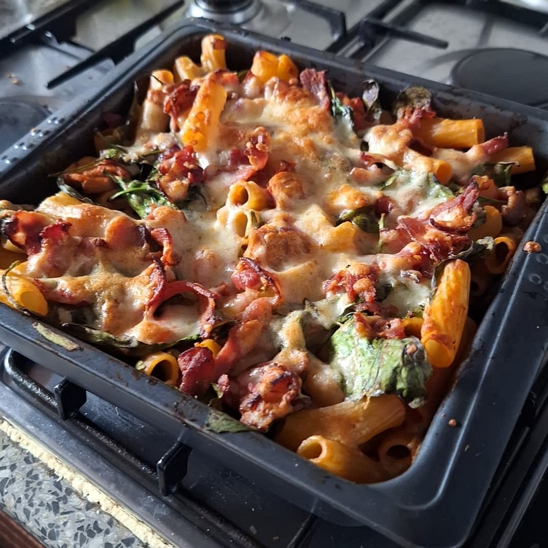Cheesy Pasta Bake With Chicken And Bacon Recipe