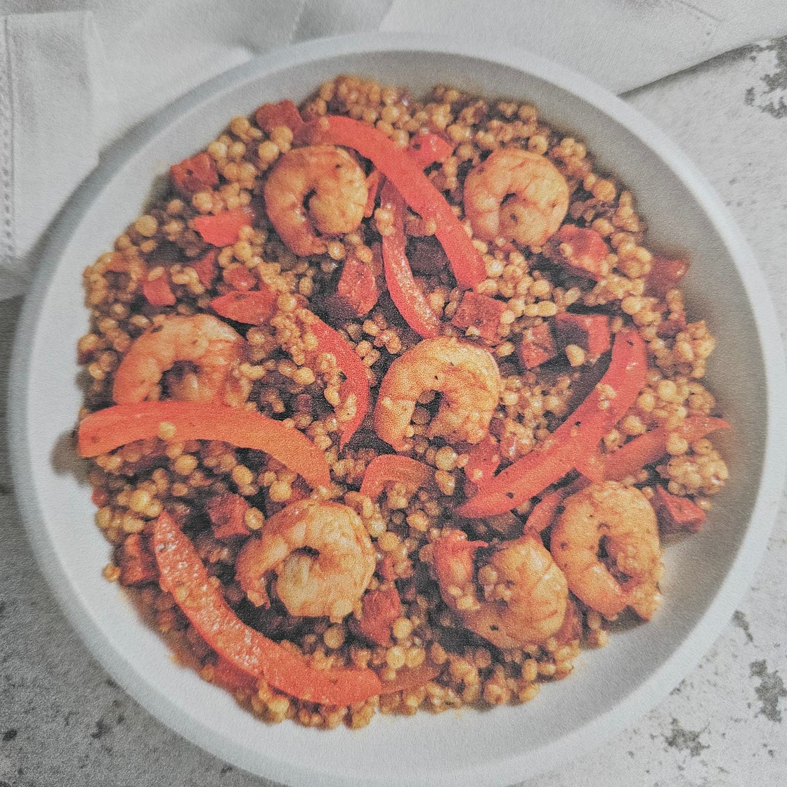 Couscous perlé crevette chorizo