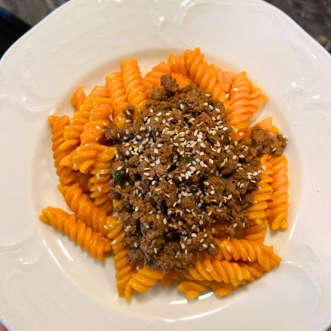 KOREAN BEEF & CHEESY GOCHUJANG PASTA
