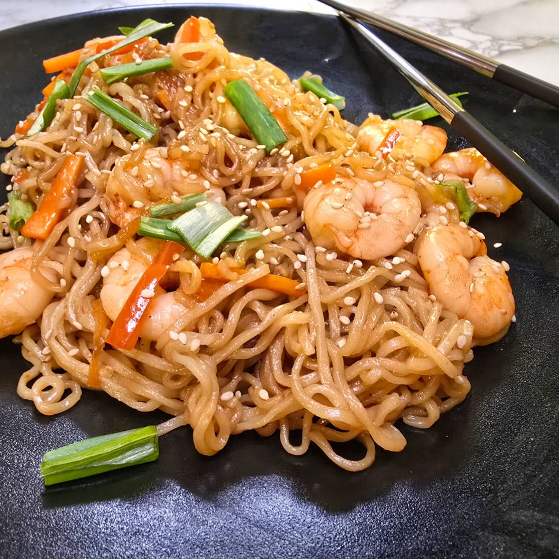 Spicy Garlic Shrimp Ramen