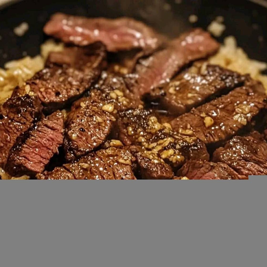 Honey Garlic Butter Steak and Rice Skillet