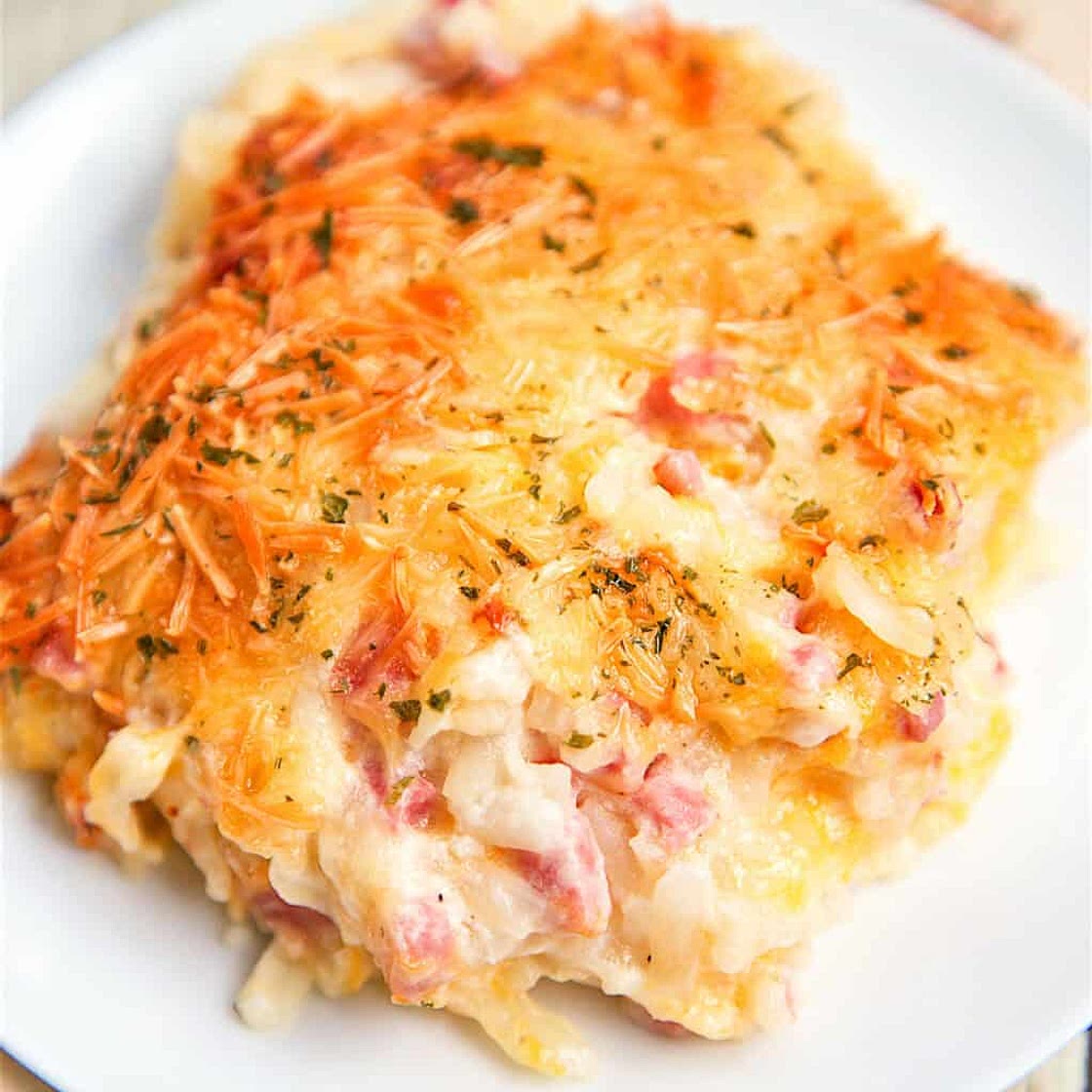 Ham & Cheese Hashbrown Casserole