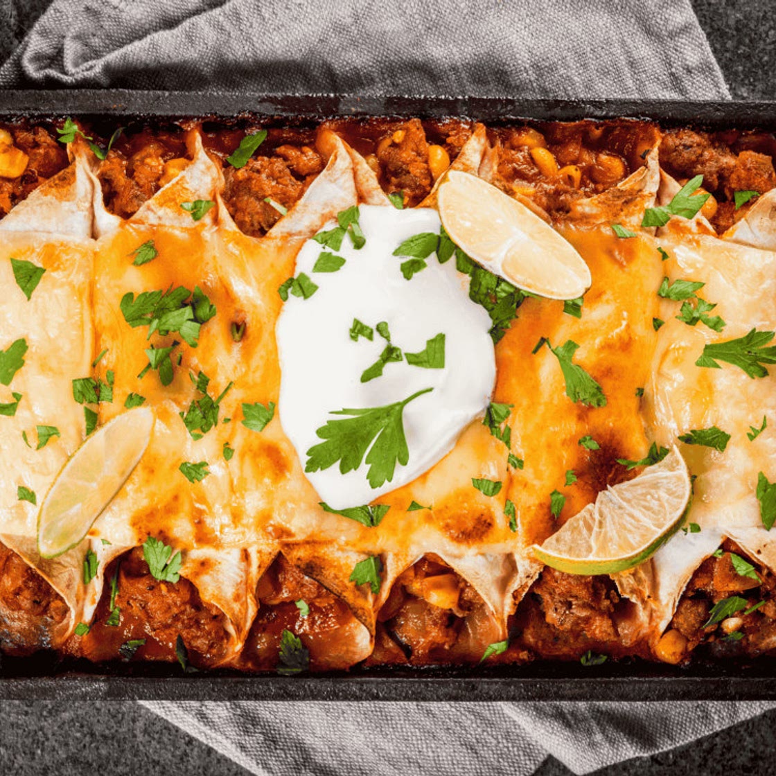 Mexican Rolled Tortillas in Sauce