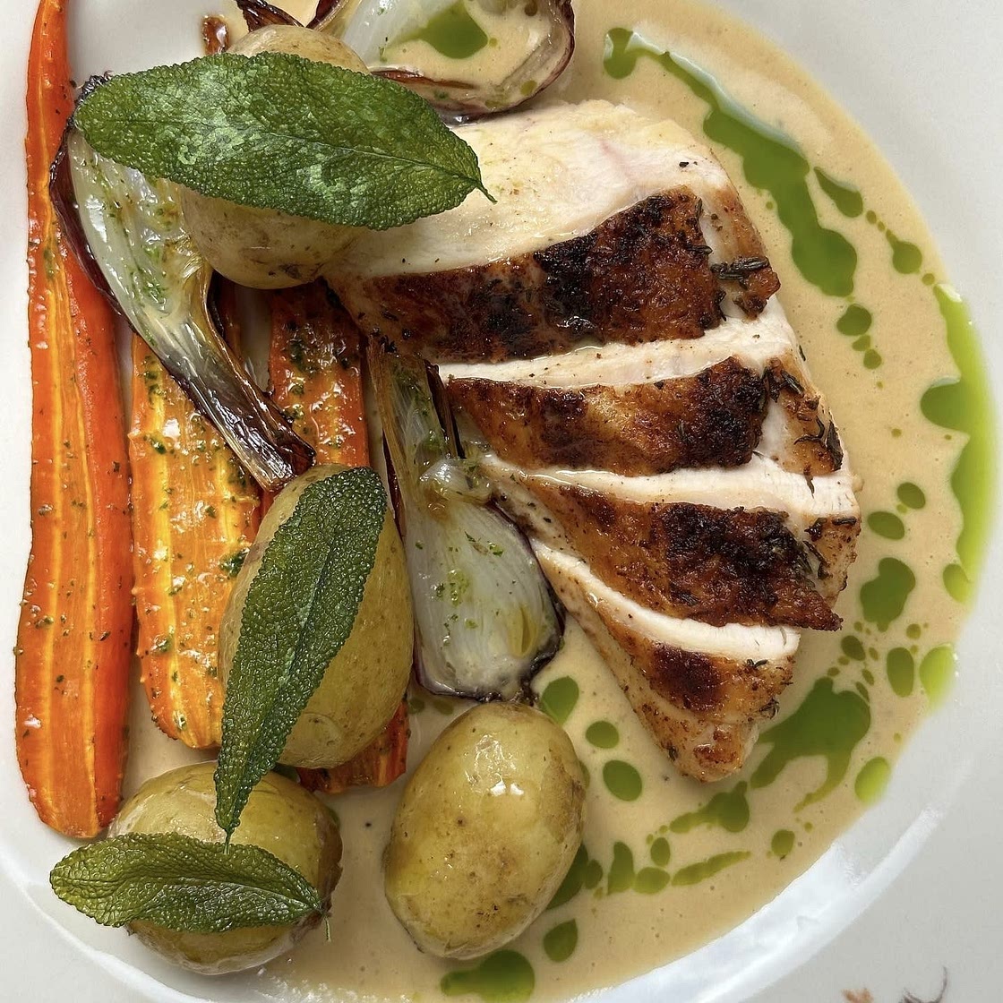 Chicken with cider sauce