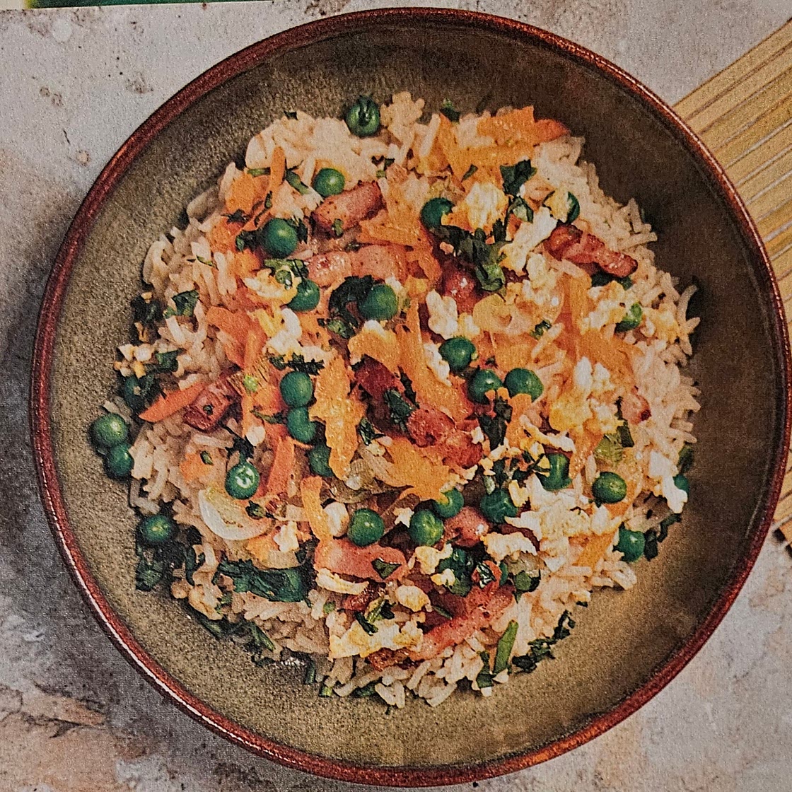 RIZ CANTONAIS
À LA POITRINE
FUMÉE, CORIANDRE
FRAÎCHE ET HUILE
DE SÉSAME