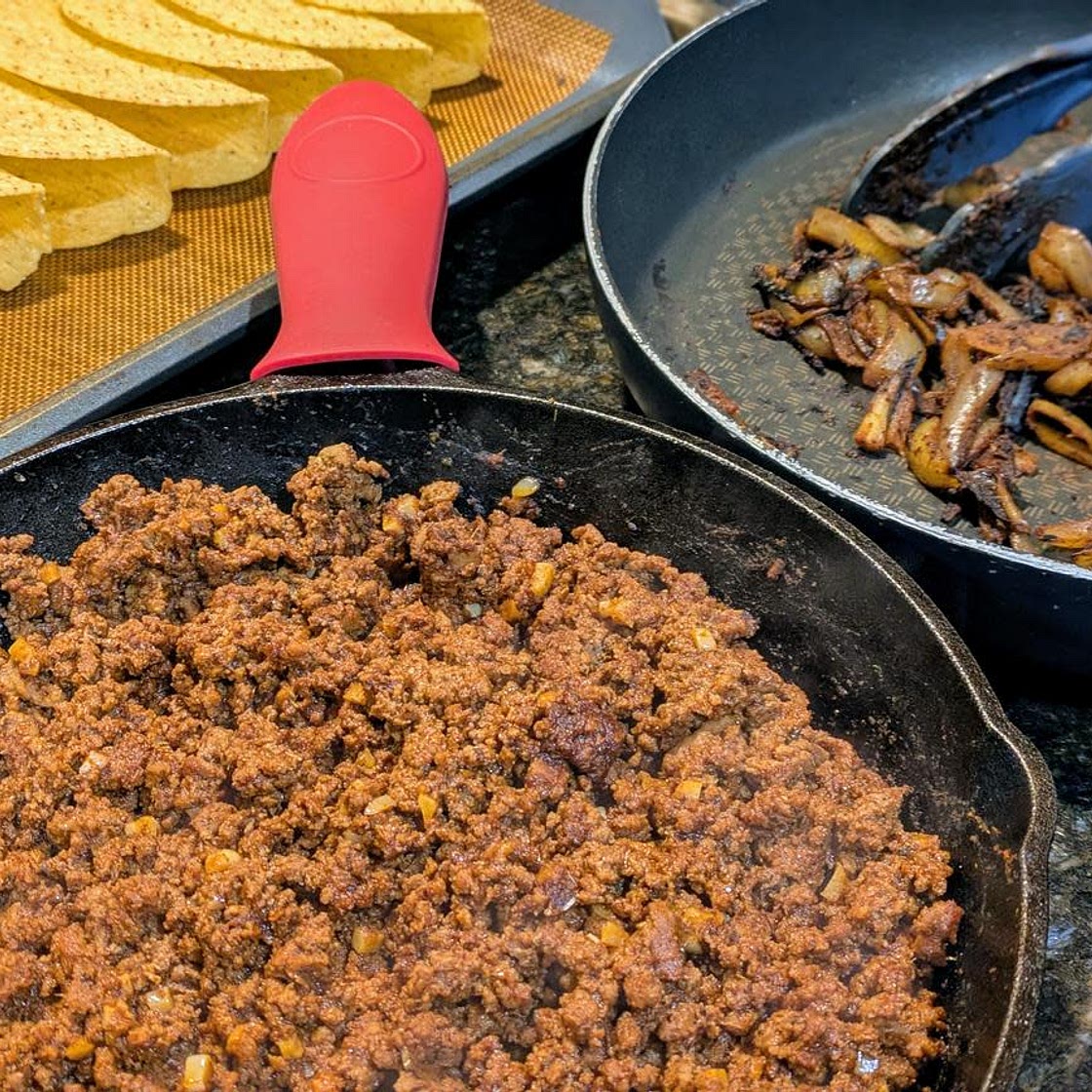 Sautéed Taco Meat and Fajita Veggies