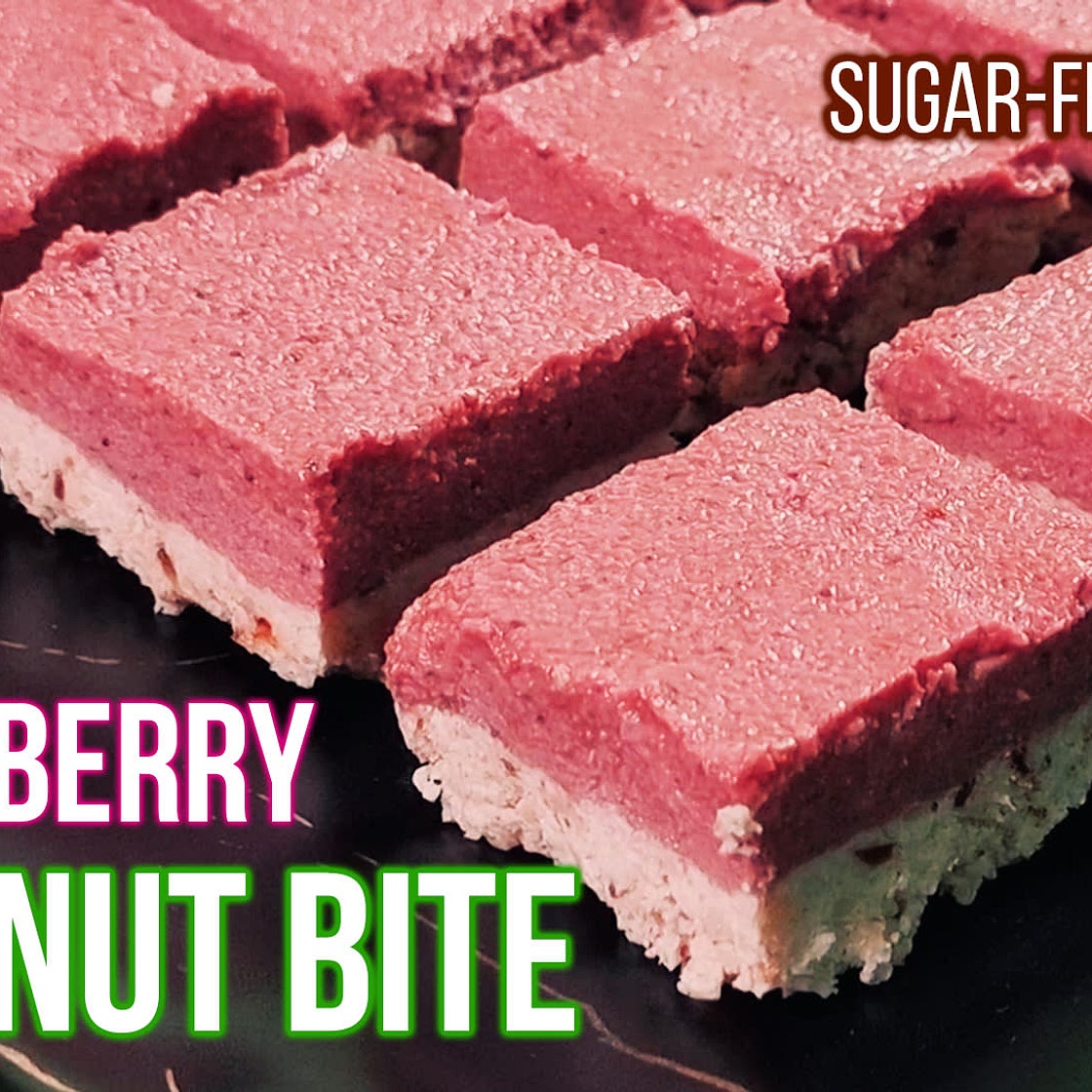 Strawberry Coconut Bite - Sugar-free Dessert with Dates