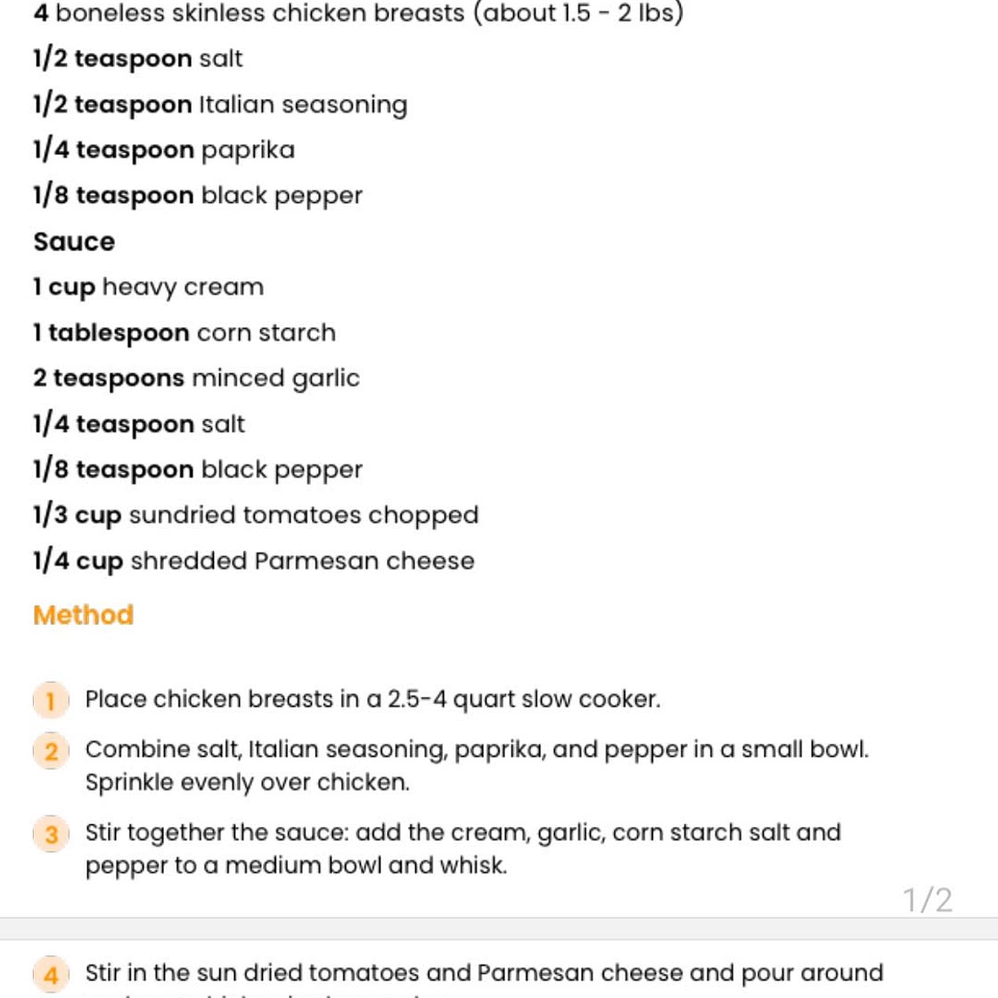 Crockpot Tuscan Chicken