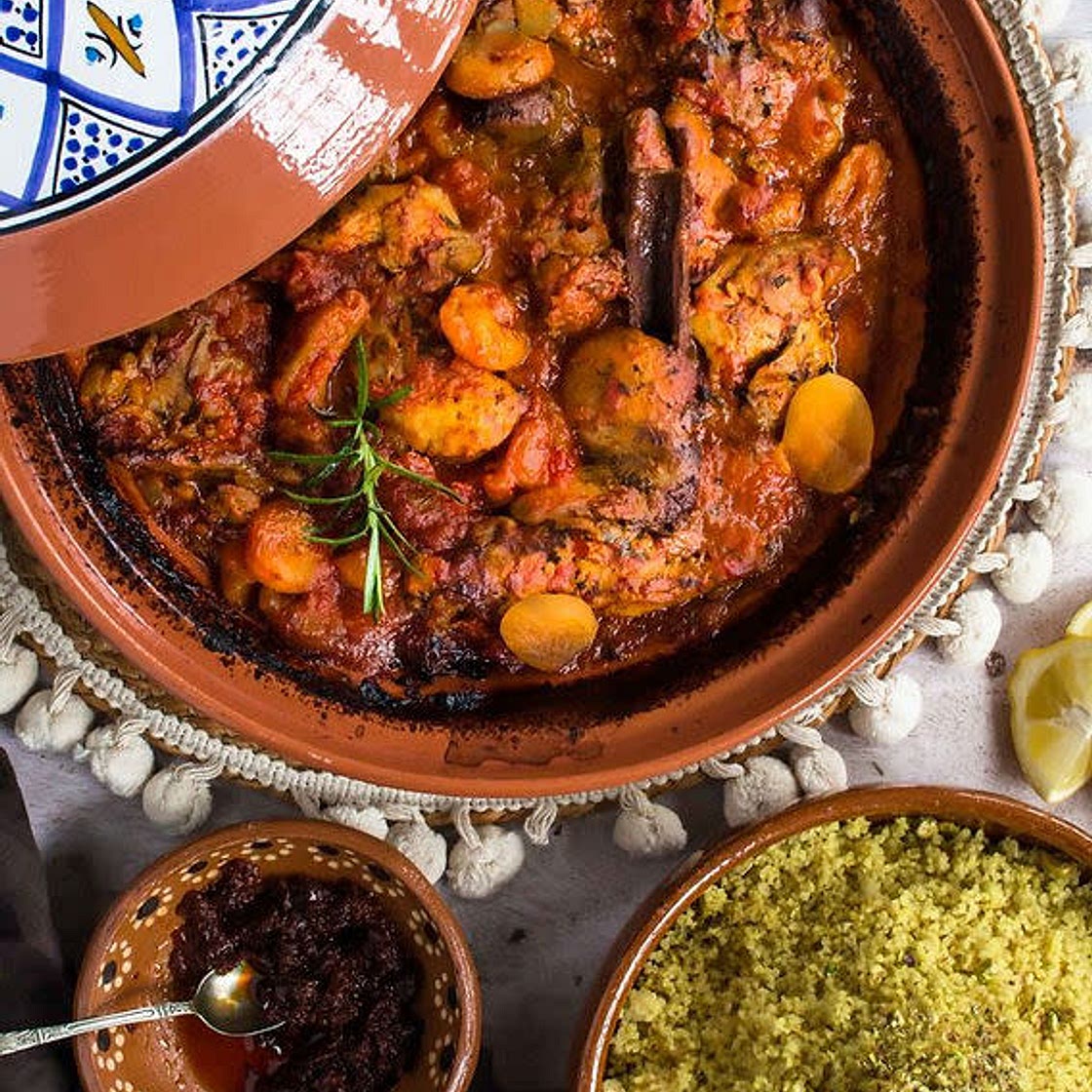 Chicken Tagine with Rosemary and Apricots