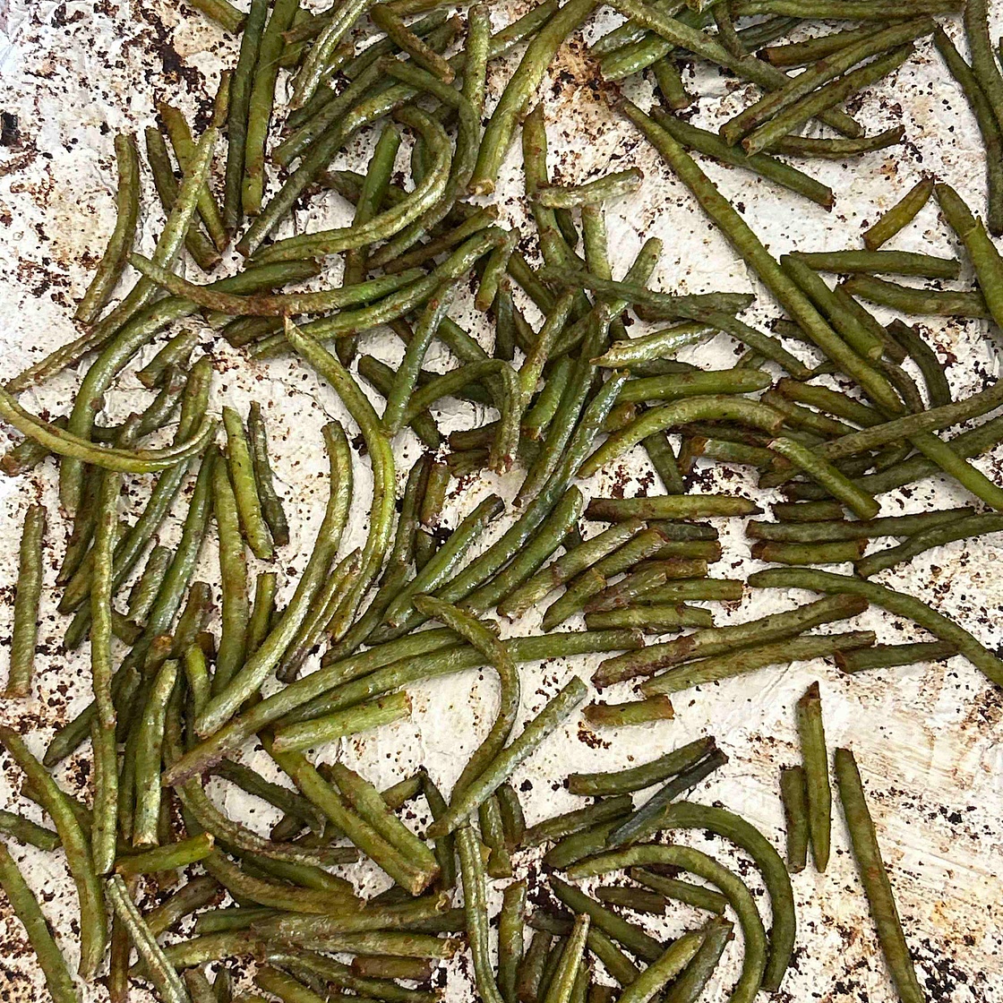 Chile Lime Oven Roasted Green Beans