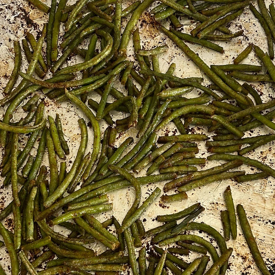 Chile Lime Oven Roasted Green Beans