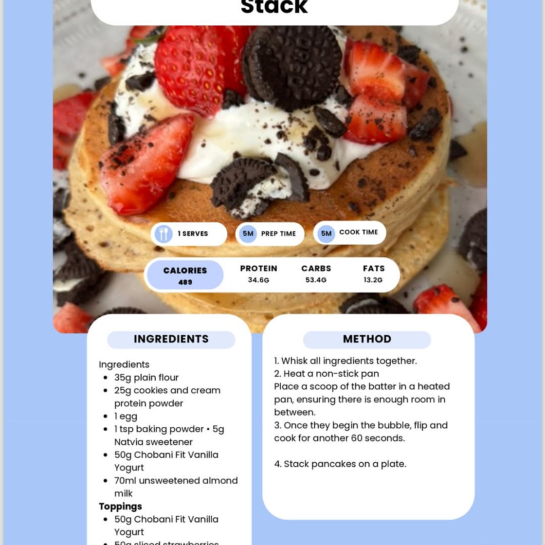 Cookies and cream pancake stack