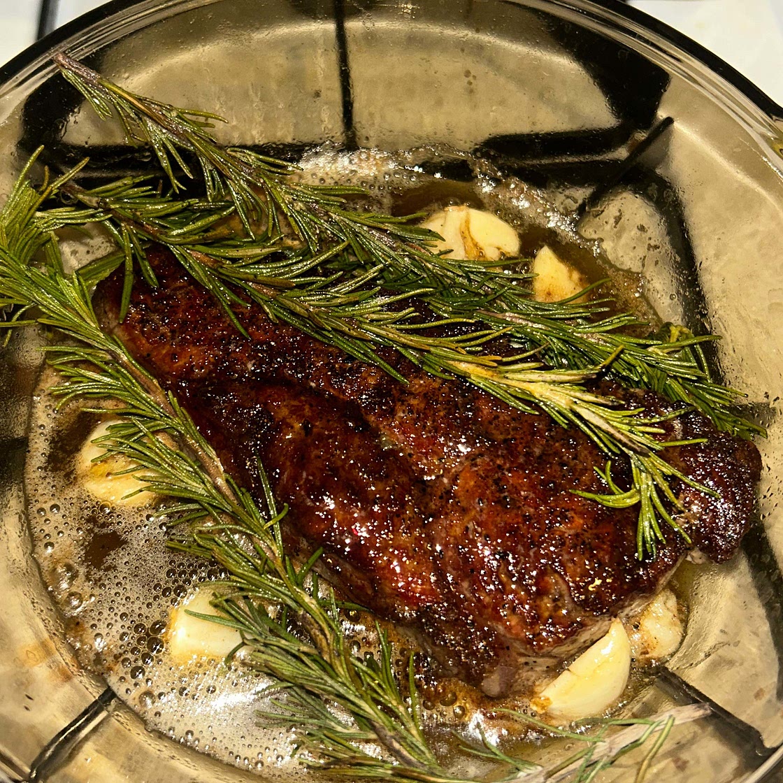 New York Strip Steak with Garlic Butter