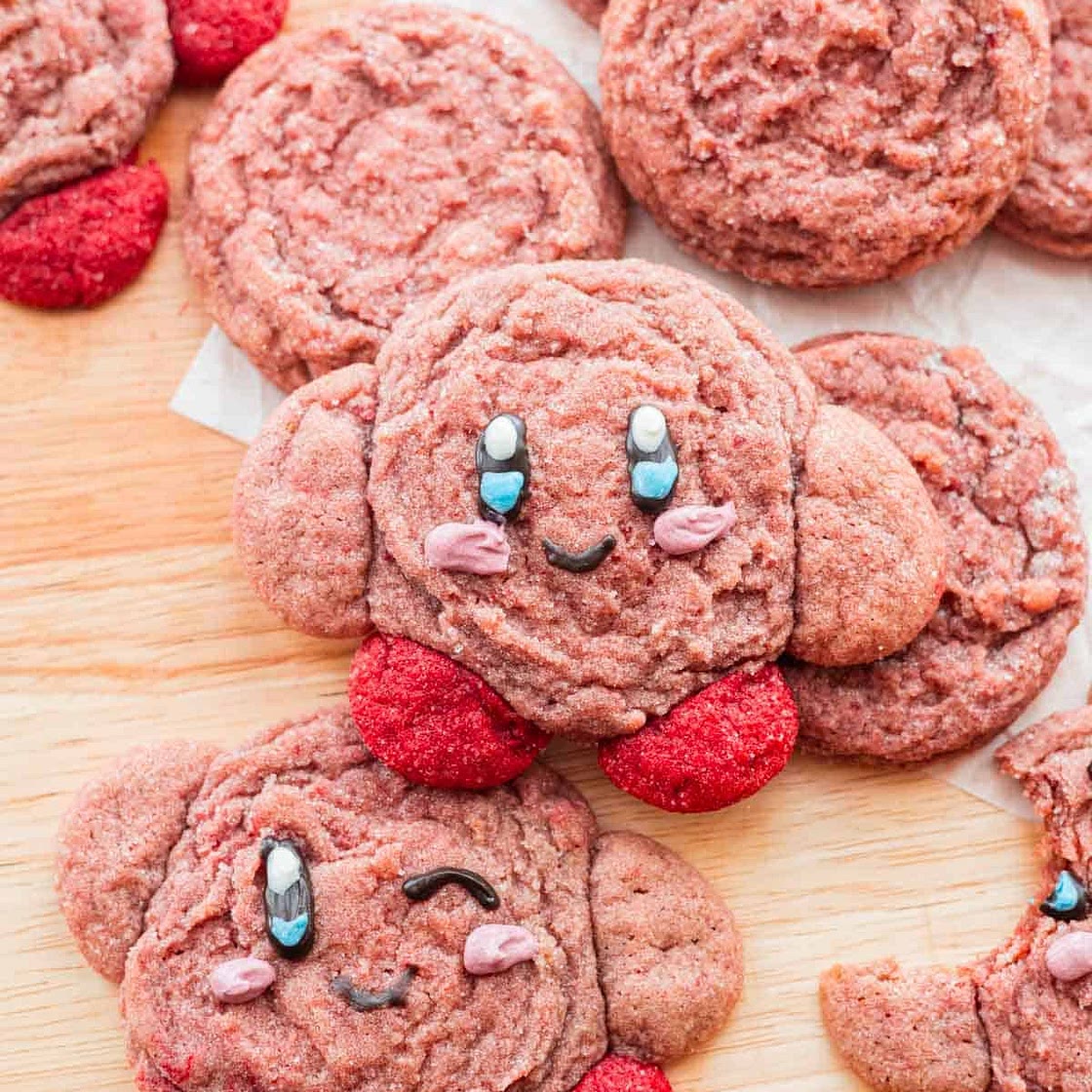 Strawberry Kirby Sugar Cookies