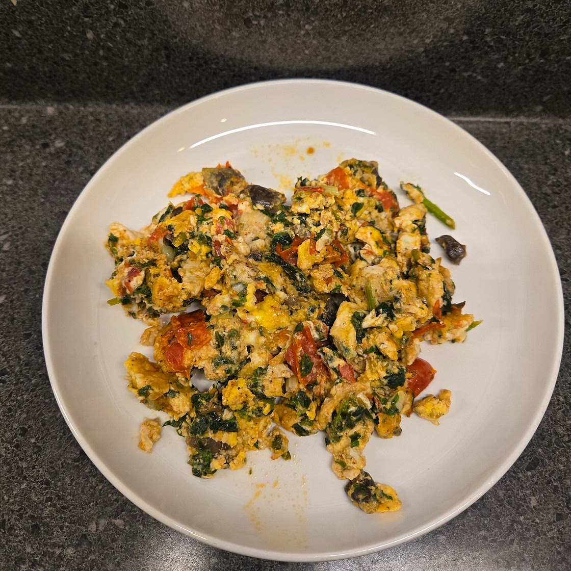 Spinach egg omelet