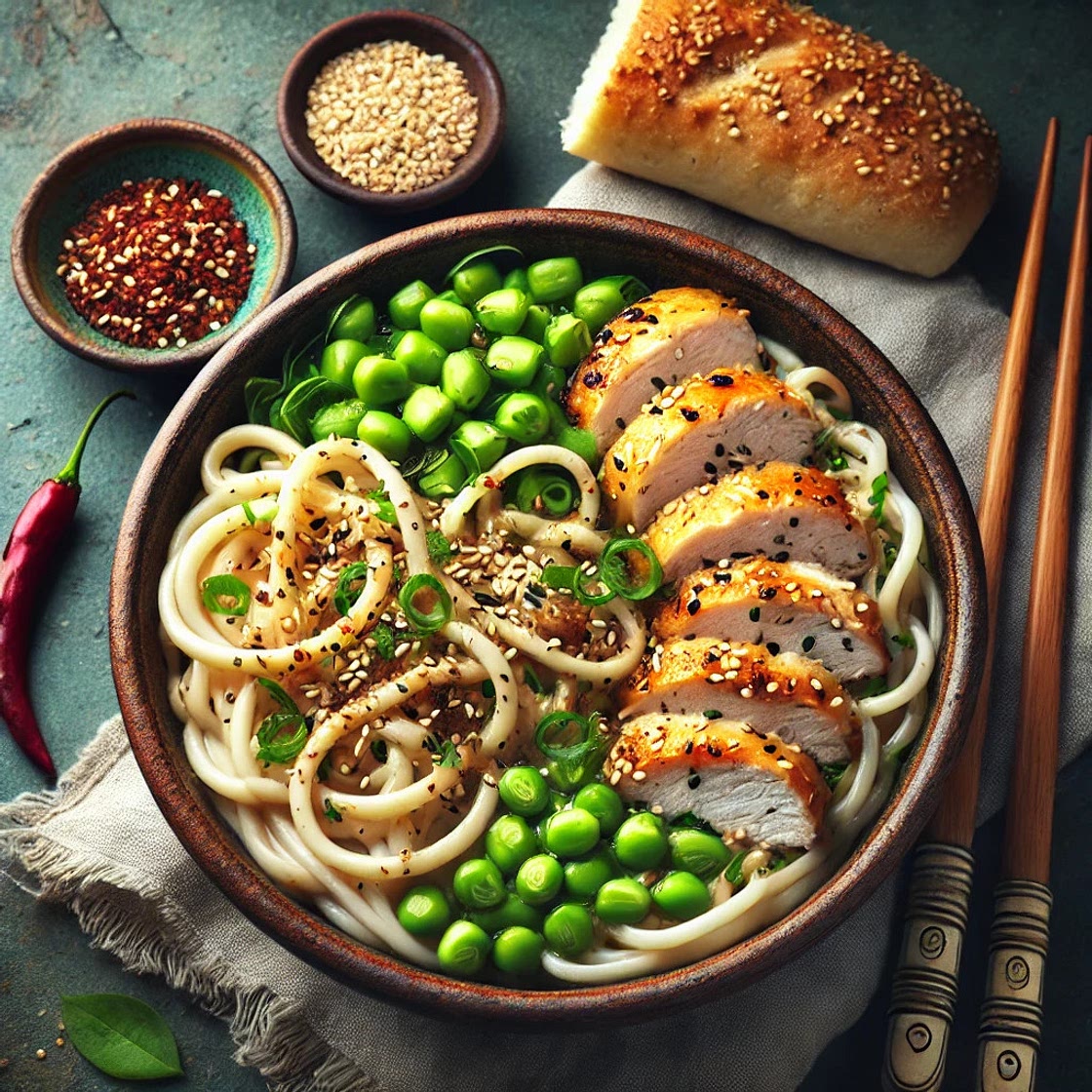 Nouilles au poulet et au sésame