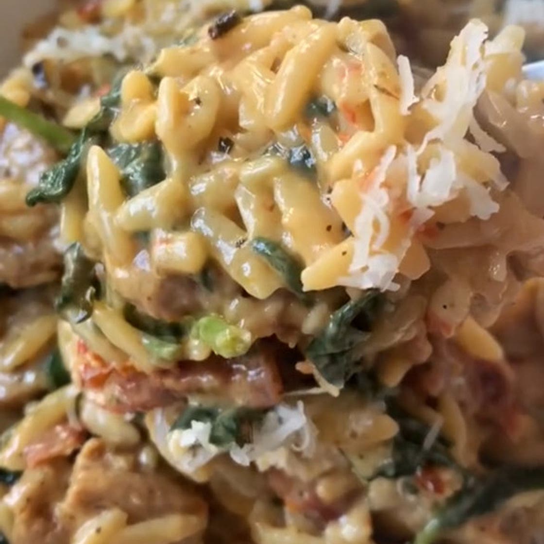 One Pot Spicy Italian Sausage Orzo