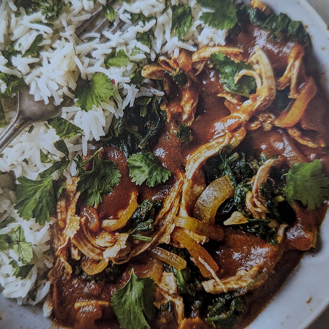 Fragrant Chicken Saag Masala with Pilau Rice