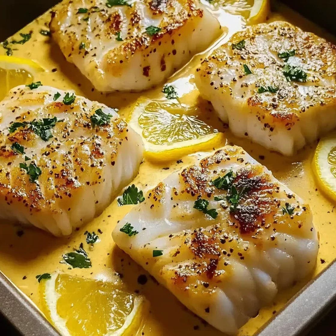 Cabillaud au Four à la Moutarde et Crème Citronnée