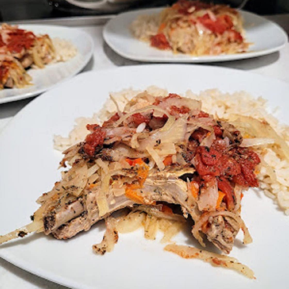Vegetable Smothered Pork Chops
