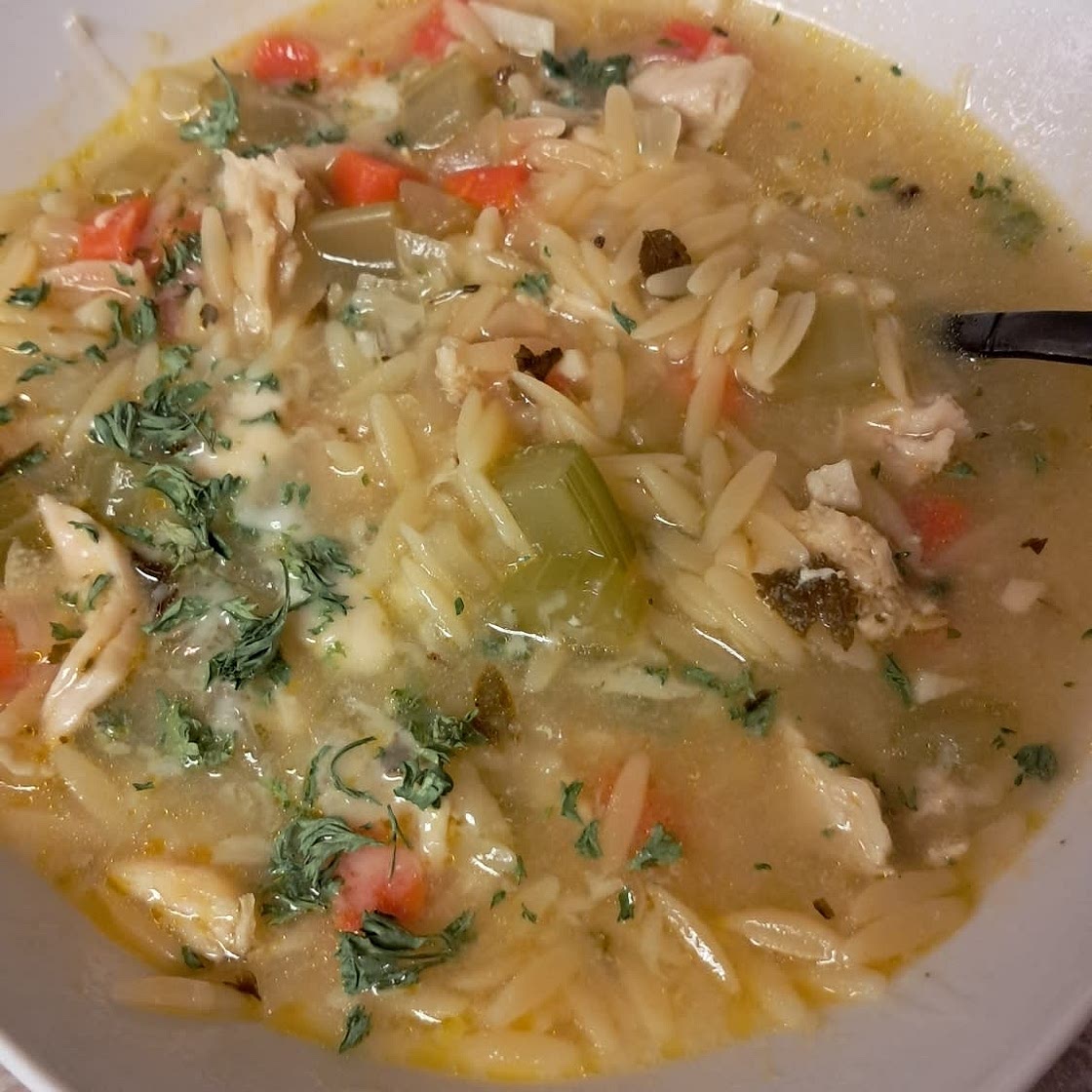 Lemon Chicken Orzo Soup