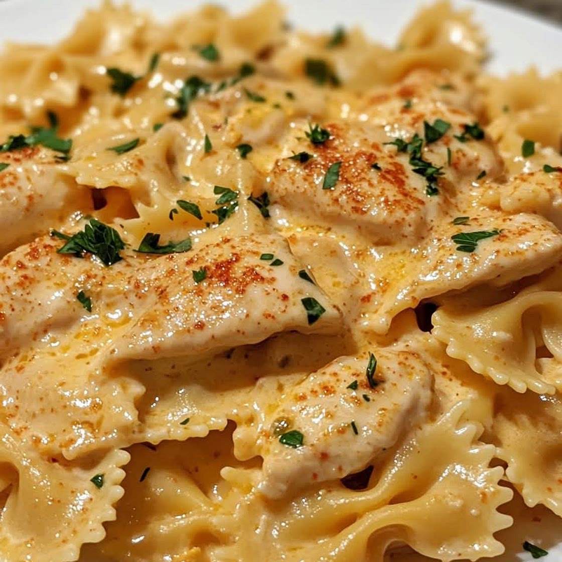 Lemon Garlic Chicken with Cheesy Bowtie Pasta