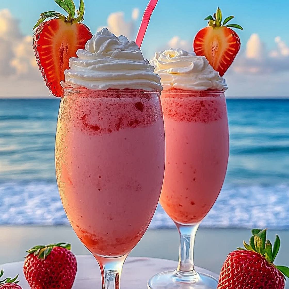Strawberry 🍓  malibu  cocktail 🍸