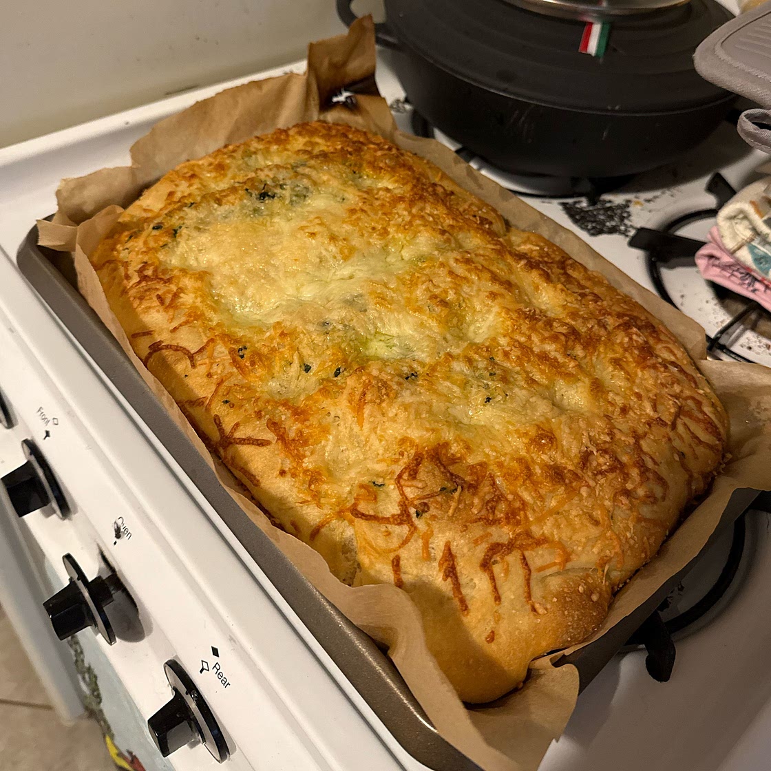 Garlic Butter + Cheese Stuffed Focaccia